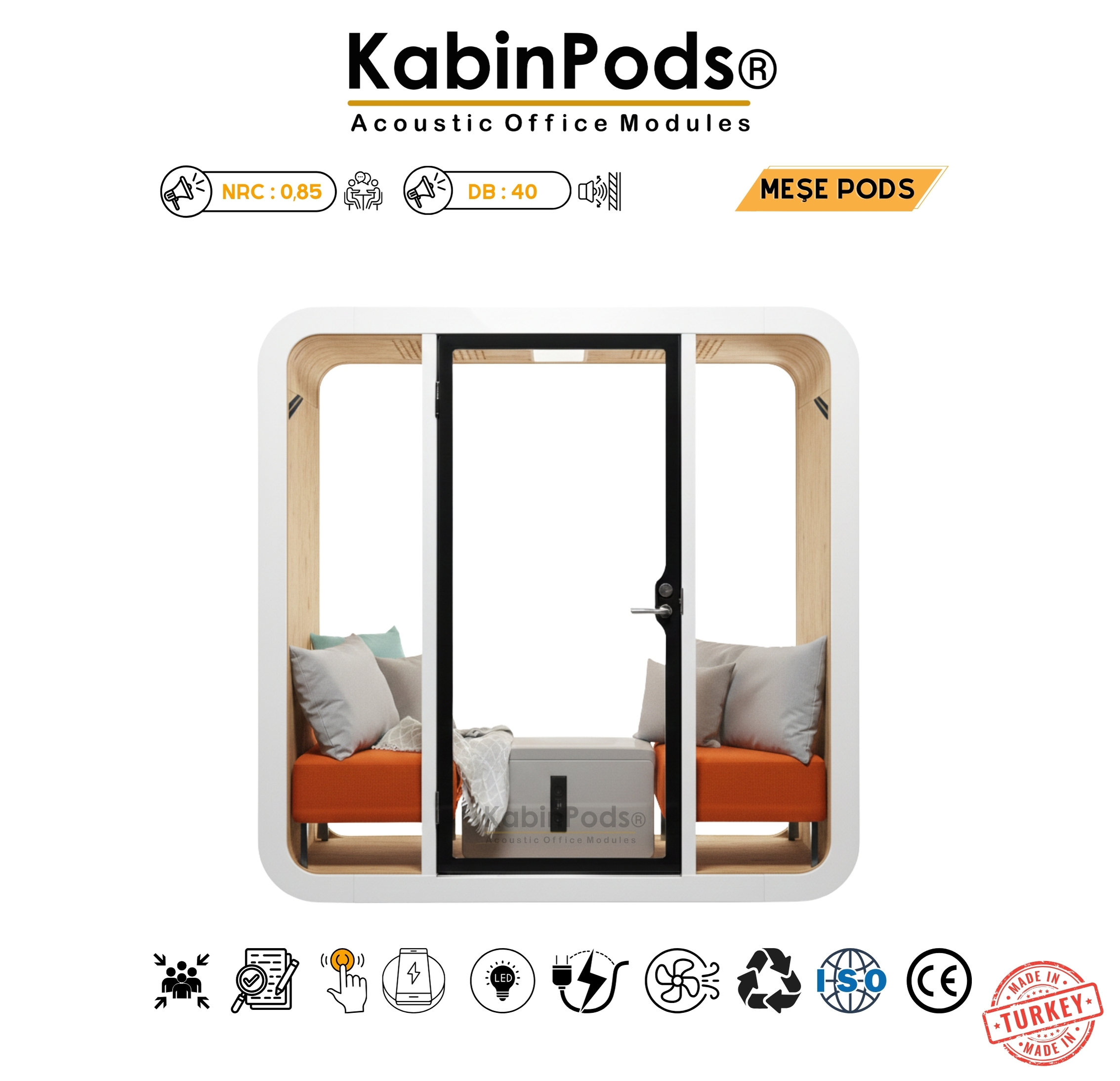 Akustik Toplantı Kabini 5 - Profesyonel Ses İzolasyonlu Toplantı Kabini Özellikleri